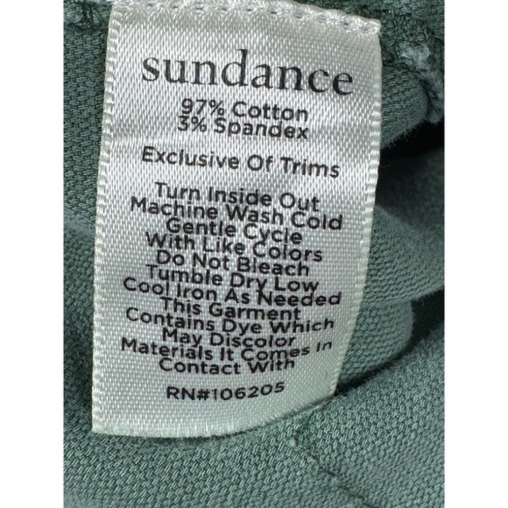 Sundance Cargo Pants Womens 8 Green Cotton Stretch Utility‎ Drawstring Hem - Picture 15 of 16